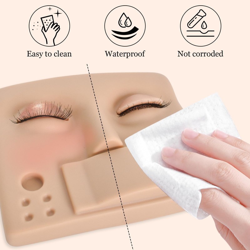 3-in-1 Lash Mannequin Head, Eyelash Extension Mannequin Head, Realistic Makeup