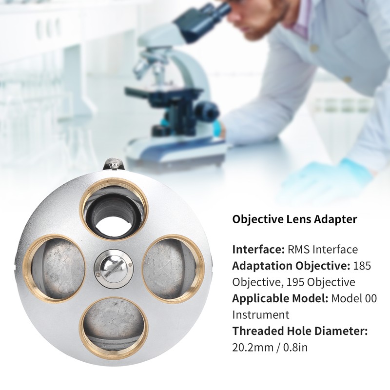 RMS 4‑Hole Objective Lens Adapter Revolving Nosepiece Biological Microscope Accessory