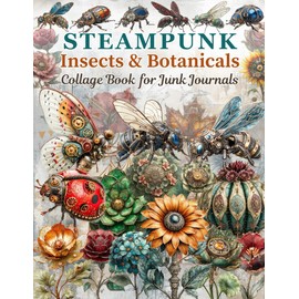 Steampunk Insects & Botanicals Collage Book: A Curated Collection of Mechanical Insects, Gears, Flowers & Vintage Plants to Cut and Collage for Junk ... Card Making, Mixed Media, and Paper Crafts