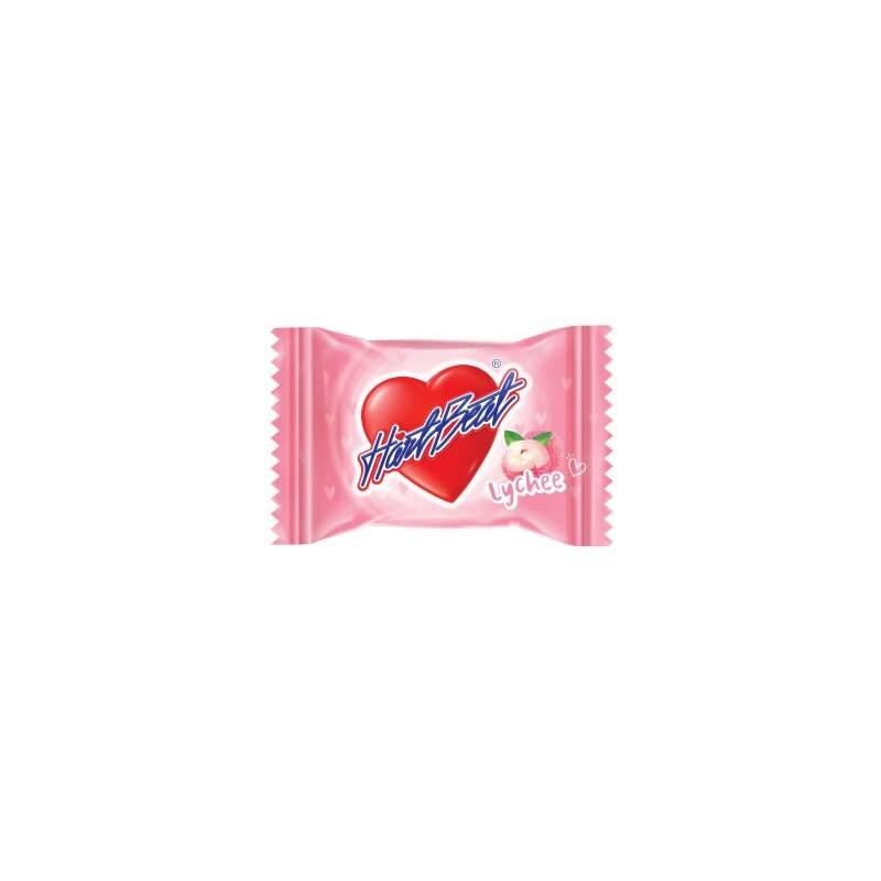 Heartbeat Lychee Flavor Heart Shaped Hard Candy, (100 Counts), 10.58