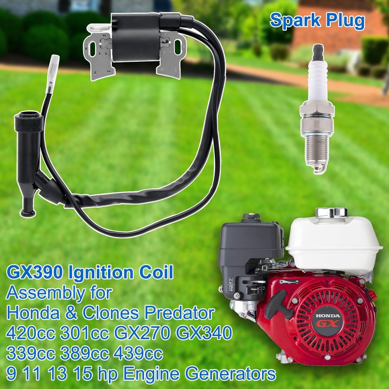 FitBest Ignition Coil & Spark Plug for Honda GX240 GX270