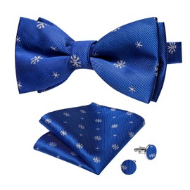 DiBanGu - Juego de pajaritas de seda para hombre con bolsillo cuadrado, Azul 7046, Talla única