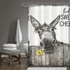Tijuboni Farmhouse Donkey Shower Curtain, Funny Bathroom Decor, Rustic Country