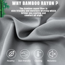 Body Cooling Pillow Cases Cover, Bamboo Rayon Pillowcases with Zipper Closure, Cool & Breathable Pillow Case for Hot Sleepers and Night Sweats, 20x54 inches, Sliver Grey