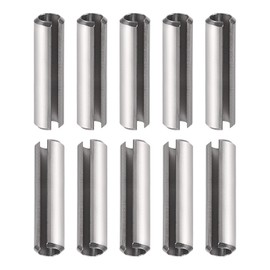 DTGN 10pcs 6mmx30mm(DxL) Slotted Spring Pins for Household Machine Fasteners Stainless Steel Spring Dowel Tension Roll Pin Silver