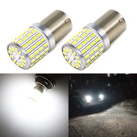 PHINLION 2000 Lumens 7506 1156 LED White Bulbs Super Bright 3014 72-SMD BA15S 1073 LED Bulb for Back-Up Reverse/Turn Signal/Brake Stop Tail Lights, 6000K Xenon White