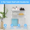 KLJKPA 24 Inch Towel Racks for Bathroom Wall-Mount, 3-Tier, Brushed