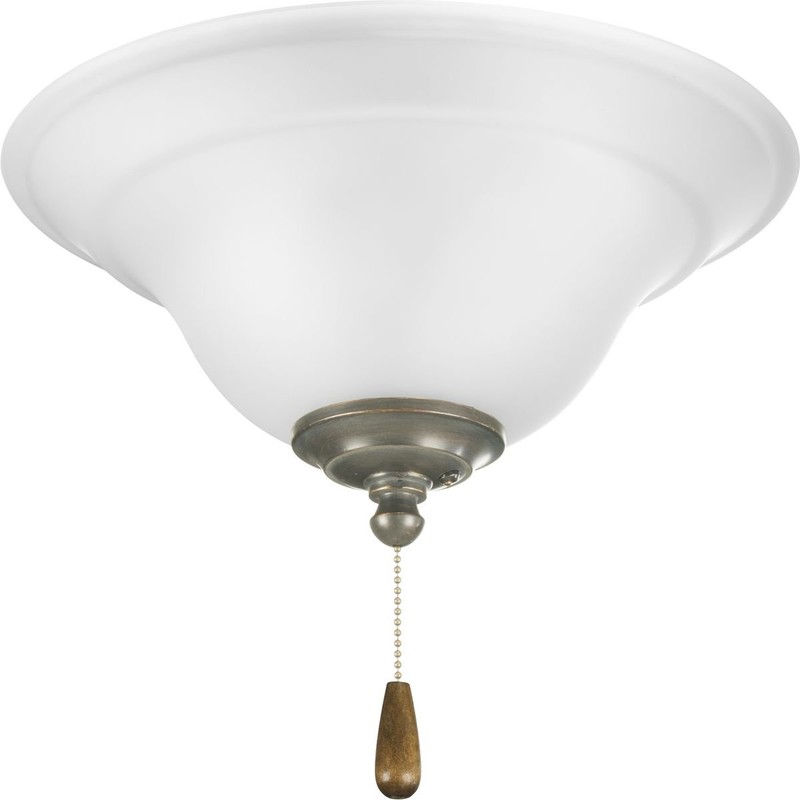 Progress Lighting 2-Light Ceiling Fan Light, Trinity Collection, Indoor, P2628-01WB,