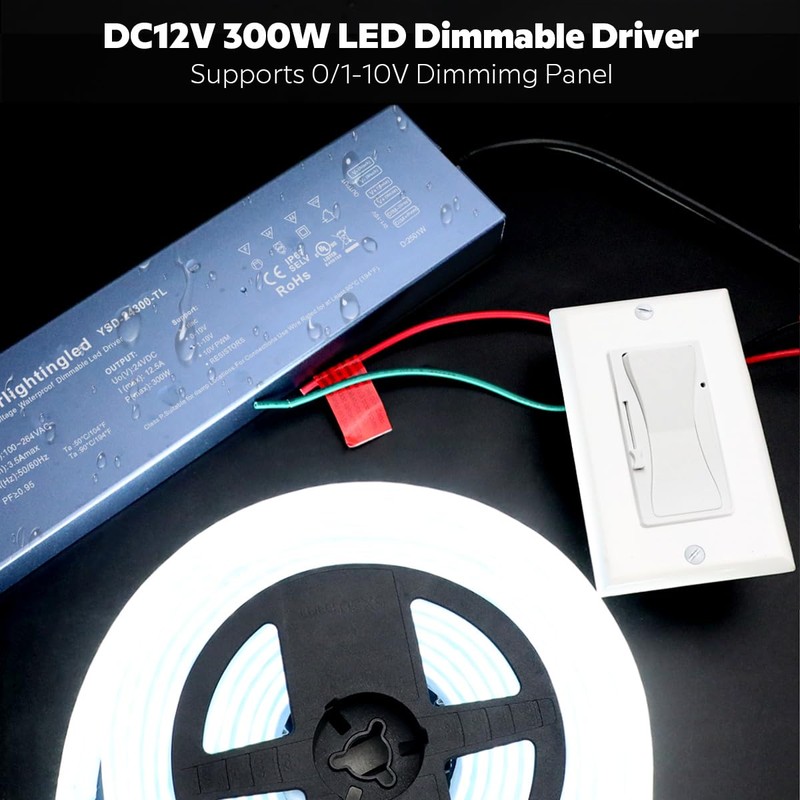 DC12V 300W 0/1-10V TRIAC Waterproof IP67 Power Supply (12V 300W