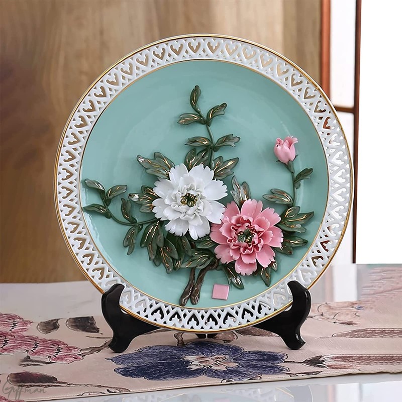 Guffman 12 Inch Wooden Display Stand - Black Wood Plate