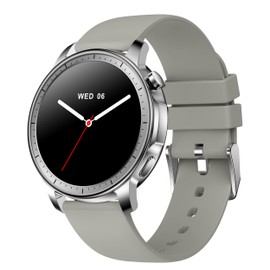 MONOMAM CHIC Smart Watch, Women's, Small, Compatible with iPhones, Android Compatible, AMOLED, Constant Display, Round, Belt Width 0.8 inches (20 mm), Men's, Activity Tracker, Line Notifications (Ash