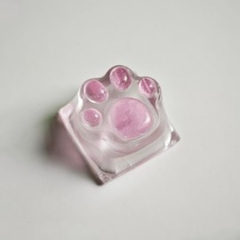 Elacgap Drip Glue Keycap Cute Cat Claw Novelty Backlight Keycaps DIY ESC Keycap Replacement for Cherry MX Mechanical Keyboard (Pink Transparent)