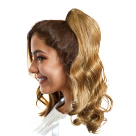 LEEWIN Single Color Ponytail Extension Claw Clip in Curly Wavy Ponytail Hair Extensions Synthetic Hair Pieces for Women Pony Tail(20inches, Linen)