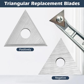10Pcs 1inch Triangle Paint Scraper Paint Scraper Carbide Blades Double-Edged Reversible Replacement Blade Silver Carbide Scraper,Scraper Blades,for Removing Paint, Glue, Varnish and Rust