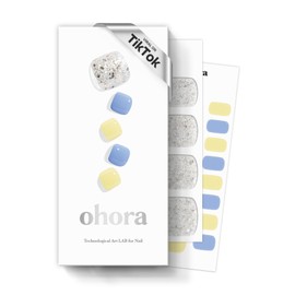 ohora Semi Cured Gel Nail Strips (P Confetti) - Works with Any Lamps, Salon-Quality, Long Lasting, Easy to Apply & Remove - Includes 2 Prep Pads, Nail File & Wooden Stick