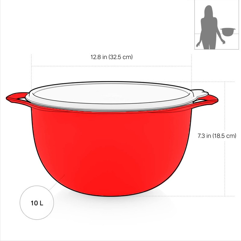 Tupperware Brand Thatsa Mega Prep & Storage Bowl, 10L (42