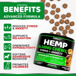 Yuma'S Hemp Calming Chews for Dogs Advanced Dog Calming Treats 170 Chews Anxiety Relief