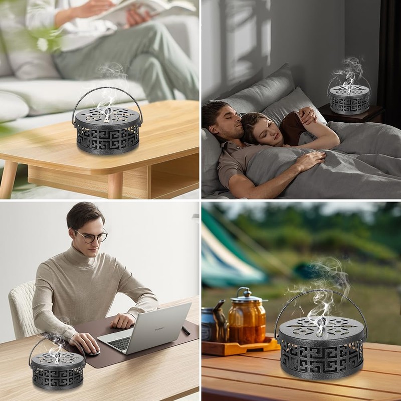 Casenly Mosquito Coil Holder, Metal Incense Holder, Portable Metallic Mosquito
