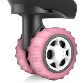 IRAINSUN (8 Pack) Silicone Luggage Wheel Covers for 8-Spinner Wheel Suitcases, Mute & Shock Absorption Protector, Wear-Resistant & Noise-Reducing, Perfect for Travel (Pink)