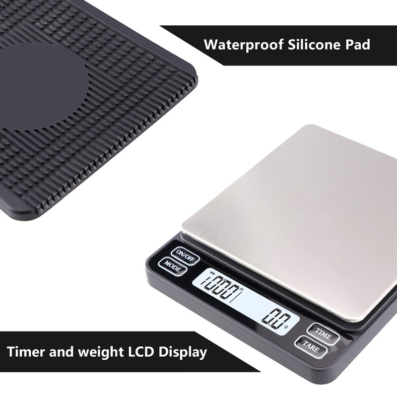 ACCT Premium Coffee Scale with Timer and USB Charging, Espresso