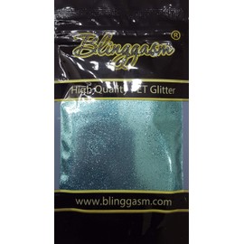 Blinggasm Premium Solvent Resistant Polyester Glitter 3.5 oz by Weight .008 or .015 for Tumblers Crafts Nails Cosmetics Body Paint (Metallic #46 B0711 Azure, .015 (1/64") 3.5 oz)