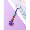 CrystalTears Heart Keyring 7 Chakra Beads Pendant Key Ring Gemstone