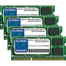 32GB (4 x 8GB) DDR3 1066MHz PC3-8500 SODIMM MEMORY RAM KIT COMPATIBLE WITH INTEL IMAC 27" i5 2.66GHz/i7 2.8GHz (LATE 2009)