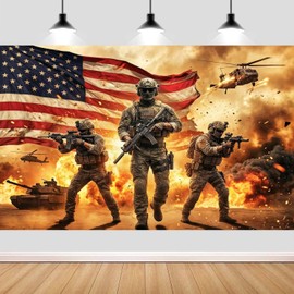 7X5ft Patriotic Soldier Backdrop 4th of July Veterans Day Memorial Day Background for Photography American Flag Patriotic Independence Day Themed Party Decorations Backdrops Photo Studio