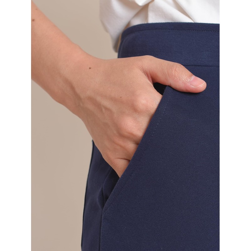 Weintee - Pantalones deportivos pequeños para mujer con bolsillos, marino,