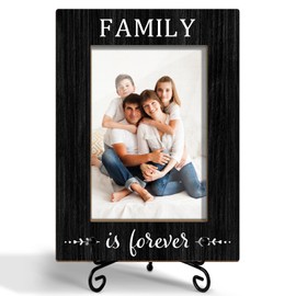ZSHFMY Family Picture Frame - Family is Forever, Gifts for Grandparents Parents, Wooden Picture Frame with Stand, 4"x6" Picture Frame for Tabletop Display, Home Office Desk Decor Shelf Display/XK73