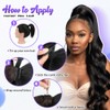 16 Inch Human Hair Ponytail 80g Long Wrap Around Ponytail