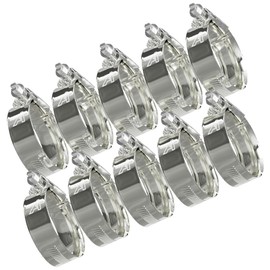 10 Pack - 32mm > 45mm Worm Drive Jubilee Type Hose Pipe Clips Zinc Plated