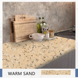 LIFVEAN Epoxy Countertop Paint Refinishing Kit, Kitchen Bathroom Glossy Coating for Marble, Granite, Laminate, Ceramic Tile, Cover 40 sq.ft, Warm Sand