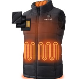 Vestego Heated Vest Women, Heated Jackets for Women, 3 Heating Levels (Battery Pack Included) Black,XL