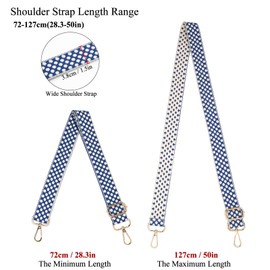Correa larga para cartera ancha, correa de hombro ajustable, correa de repuesto para bolso de mano, Estilo4-Azul, 72-127cm