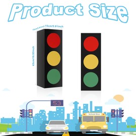 lasuroa 2pcs Traffic Light Favor Boxes, 17 Inch Traffic Centerpieces for Tables Traffic Light Party Boxes Construction Cars Birthday Party Decorations for Boys Girls