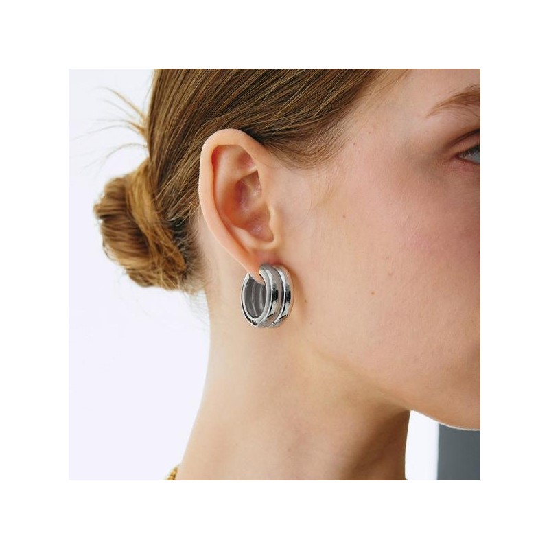 Vermeil brass one-touch earrings OTEP24507R white / 버메일 브라스 원터치
