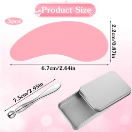 Heclia Under Eye Patches 3 Pairs Reusable Silicone Eye Masks with Metal Eyes Cream Applicator Silicone Pink Eyes & Face Mask for Fine Lines & Dark Circles Pair with Serum Storage Tin Included