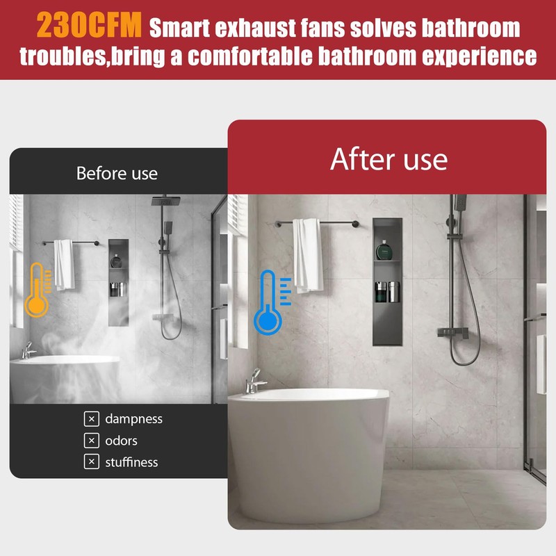 RETOTLA Bluetooth Exhaust Fan for Bathroom Speaker, Bathroom Fan Light