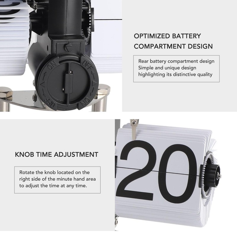 Retro Digital Flip Down Clock, Auto Flip Table Clock, Mechanical