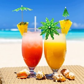 Palm Tree Cocktail Umbrella Sticks Bar Drink Accessory Decoration Party BBQ Wedding. Tropical Tiki Holiday