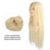 Women Long Blonde Wig with Bangs Synthetic Secure Fit Heat