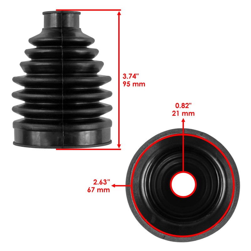 Caltric Front Outer & Inner CV Axle Boot For Honda