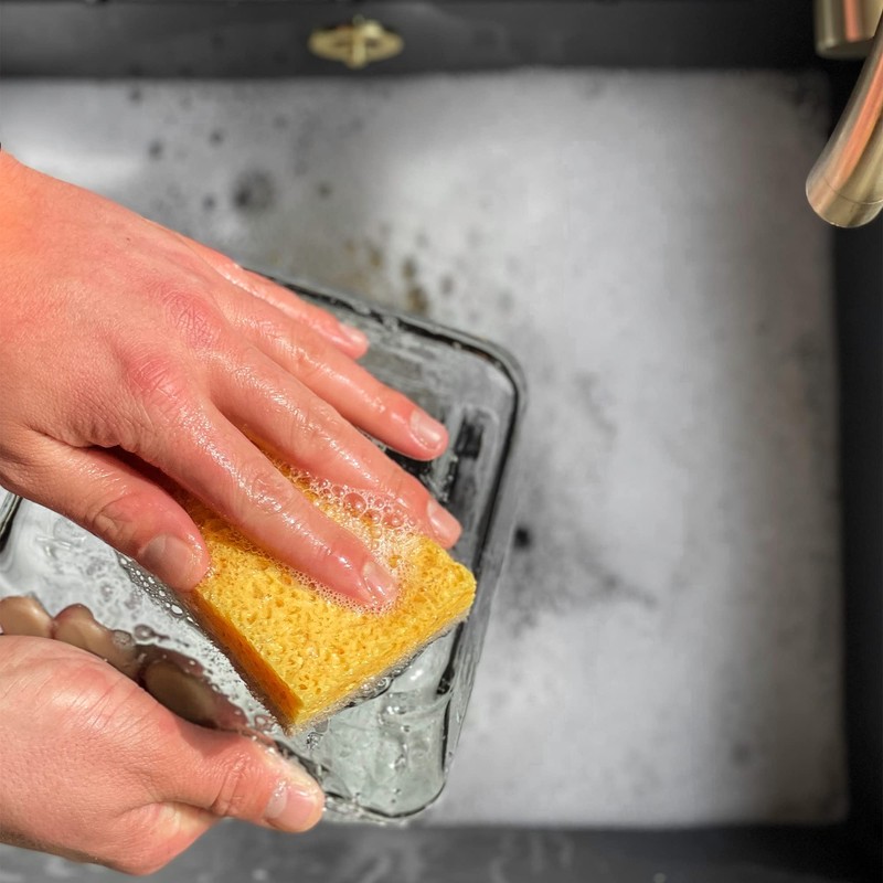 A&M Natural Living Eco Sponge Pack of 6, Yellow Compostable