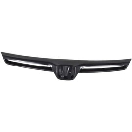 For Honda Civic Grille Assembly 2006 2007 2008 | Painted Black Shell and Insert | Coupe | CAPA | Plastic | HO1200174 | 75100SVAA01ZA