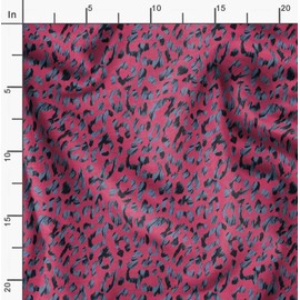 Soimoi Pink Rayon Fabric Leopard Animal Skin Print Fabric by The Yard 42 Inch Wide