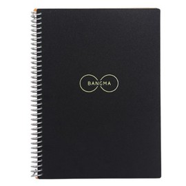 Notebook B5 Black Round Sign Circle Line Design Portable PP Mori Rock Paper Diary Notebook for Daily Plan