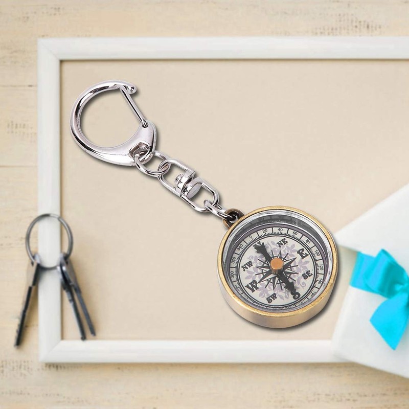 Pocket Compass Pack of 2 Outdoor Compass Keychain for Camping