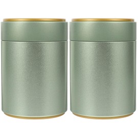 Housoutil 2pcs Tinplate Tea Stainless Steel Containers with Lids Odor Proof Container Tea Containers Tea- Leaf Sealed Jar Sealing Tea Tin Tins Light Green Airtight Lid Tea Container