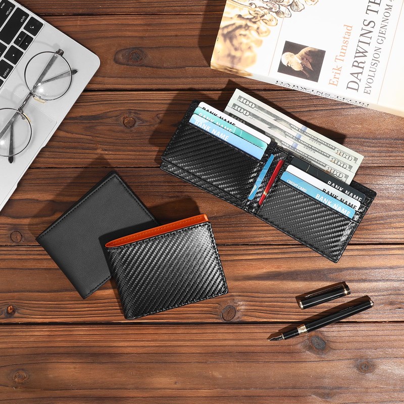 GAEKEAO Men's Leather Wallet, Type-02 black